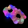 2020 Ny ankomstflickor LED Lysande Scrunchies Hairband Ponytail Holder Headwear Elastiska hårband Solid Färg Hårtillbehör