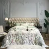 Bloom Flowers Leaves Duvet Cover Set 600TC Egyptian Cotton Bedding set Queen King size Quilt Cover Bed sheet set Pillowcase T200706