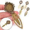 1pc 20mm Round Cabochon Antique Bronze Plated Bookmark Tray Settings Supplies For Jewelry