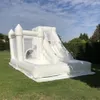 10x13ft Commercial full PVC bounce house jumper Inflatable Wedding White Bouncy Castle With slide and ball pit Jumping Bed Bouncer castles for fun