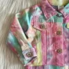 New Design Baby Girls Designer Clothes Girl Denim Jacket Soft Jeans Coat Fall Winter Wear Girls Tie Dye Jeans Coat Fashion Toddler1116878