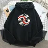 Soul of Wave Print Sweathirts Mens Fleece Hoodie Spring Winter Casual Warm Streetwear Hooded 2021 Homme Brand Loose Pullover Topp H1227