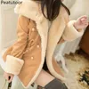 Jackets For Women Autumn And Winter Casual Solid Slim Thick Double Breasted College Wind Cotton Coats Women Plus Size S5XL