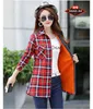 Women's Blouses & Shirts 2021 Velvet Long Blouse Thick Warm Women's Plaid Shirt Female Sleeve Tops Plus Size Winter Blusas Femininas Ch