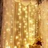FGGF Fada Curtain Curtain Garland Light 3x1m 3x3m 220V UE Decorativa Decorativa LED String Xmas Party Garden Wedding Lights 201201