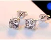 Zircon diamond stud earrings silver crystal women wedding ear rings fashion jewelry gift will and sandy