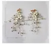 Handmade White Floral Bridal Hair Vine Headband Rhinestone Wedding Accessories Hair Piece Women Party Prom Headpiece J0113