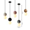 Modern Nordic Wood Glass Cimento Cimento Lâmpadas Pingente Quarto Decoração Diving Decoração Lâmpada Lâmpada Levado Luminária Iluminação