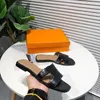 2023 Paris Damen Hausschuhe Schöne Scuffs Schuhe Sommer Sandalen Strand Slides Hausschuhe Damen Flip Flops Loafers Sexy Black Navy bestickt mit Box