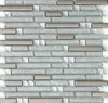 Tile prata cromado vidro Linear com strass Cozinha Backsplash Modern Mosaic Recados Tiles Glitter Cristal casa de banho e Tile Shower