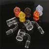 narguilés en gros Quartz Banger Nail avec motif et Carb Cap mâle 14mmJoint 90 degrés verre bang cendrier