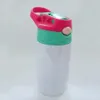 12 Unzen 350 ml Sublimation Sippy Cup DIY Kind Wasserflasche mit Strohdeckel Tragbare Edelstahl Student Trinkbecher Kid Tassen LJJP752