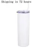 Sublimationsgerade Tumblers Blank White Cup mit Deckel Stroh Paintcoat Edelstahl Trinkbecher Vakuumisolierter Becher LSK1621