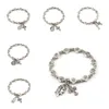 12 pièces Antique argent catholique religieux alliage brins bracelets pour hommes femmes Christ Juses croix vierge marie pendentif bracelets C-792913