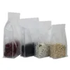 젖빛 투명한 스탠드 위로 비닐 봉투 평면 하단 지퍼 가방 재사용 가능한 밀폐 식품 저장 파우치