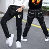 Baby Girls Boys Jeans Demin Legging Elastic Menina Black Pants Children Cotton Trouser For teen Kids Clothes 6 8 10 12 14 Years 220312