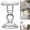 High Candlestick Transparent Glass Candle Holders Home Decor Candlesticks for Pillar Candle Taper Candle bougeoir LBShipping T200703