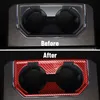 ABS Armrest Box Rear Cup Holder Decoration Cover For Ford F150 15+ Auto Interior Accessories Red Carbon Fiber