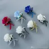 Corsage uomo rosso bianco per sposo da sposa seta rosa fiore di nozze boutonnieres accessori Pin houcide decorazione forniture15279031