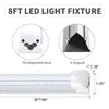 8' LED Shop Light Fixture 8FT V Shaped 4 Feet 8Feet T8 Integrated Tube Cooler Door Double Sides 4 Rows 120W LED Garage Light