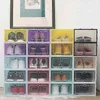 Conjunto de caixa de sapato, 6 peças, multicolorido, dobrável, plástico, transparente, organizador de casa, rack de sapato, exibição, caixa única, 22283v