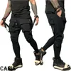 Pantalon de Combat Cargo pour hommes, couleur unie, bas de survêtement, slim, jogging, survêtement, 211c