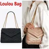 LOULOU Designer Bag Handbags Square Fat Chain Shoulder Crossbody Purse 2022 Fashion Genuine Real Leather Womens High Quality Luxury Quilted Messenger Bags EFFINI