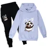 Roupa de outono para crianças moda manga longa panda kawaii adolescente roupas 12 14 anos Halloween meninos roupas camisetas 201127