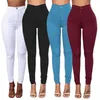 LJCUIYAO DENIM Black Jeans getailleerde vrouwen denim skinny leggings witte broek hoge taille stretch jeans potlood broek plus size