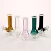 Glas vatten rör rök 18mm kvinnlig gemensam 200mm lång heady oljeplatta bubbler bong flera färg hookah