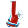 Bécher de 5 "ﾠBongs en silicone fumant une pipe à main narguilé plate-forme pétrolière de qualité alimentaire bong conduites d'eau shisha Dab Rigs Recycler