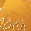 Women Hoop Earrings 925 Silver Designer Earring Fashion Big Circle Simple Earring Jewelry Luxurys Letter Studs Hoops High Quality 22031202R