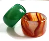 10pcs Ganzes Mix riesiger Jade -Daumenring -Männer Widder Wide Achate Exquisit Finger Ring Retro Luxusschmuck 9830743