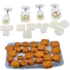 16 pièces carré rond fleur Mooncake moule presse pression Fondant lune gâteau moule emporte-pièce pâtisserie cuisson gâteau décoration outils T283H