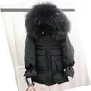 Fitaylor Frauen Winter Weiße Entendaunen Parkas Mittellange Schlanke Jacken Große Natürliche Waschbärpelz Mit Kapuze Warmen Mantel Rosa Outwear T200102