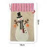 Hediye Paketi 18 * 30 cm Büyük Noel Çantası Noel Baba Kardan Adam Elk İpli Jüt Çuval Çanta Dekorasyon Çerez Şeker Bag1