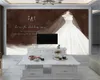 Carta da parati fotografica 3D Carta da parati per matrimoni Bella e bianca pura Carta da parati per decorazione d'interni d'atmosfera di alta qualità