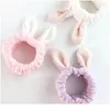 Hair Accessories Soft Coral Fleece Headband Cute Bunny Ears Wash Face Makeup Mask Head Wrap Turban Girls Women Hair Band Acc qylKzH