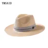 Ymsaid Cappelli da sole casual estivi per le donne moda lettera M paglia jazz per uomo spiaggia sole paglia cappello Panama Intero e al dettaglio1222V