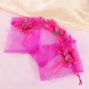 Gift Wrap 12pcs Storage Flower Bow Lightweight Bag Gauze Candy Packing Pouch for Party Wedding Gathering