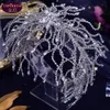 3D Flower Diamond Hoop Wedding Tiara Queen Baroque Crystal Copricapo da sposa Corona di strass con gioielli da sposa Accessori per capelli Copricapo da sposa