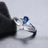 Goccia d'acqua Anello corona di diamanti Fedi nuziali di fidanzamento regolabili in argento per gioielli moda donna volontà e regalo sabbioso