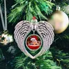 Hot Sell SubliMation Christmas Product Diy Juldekorationer Angel Wings Form Blank Lägg till din egen bild och bakgrund