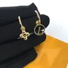 Kolczyki projektanta damskiego Jewelry Klasyczne złotą literę ucha mężczyźni kolczyki kobiety modne przyjęcie przyjęcia ślubne wisiorki 2112224D