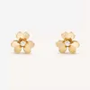 European Luxury Fashion Lucky Grass Gold Earrings for Women Platinum S925 Sterling Silver Sweet and Delicate UFO Earplugs Brand8443312