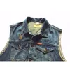 Gilet di jeans blu Jeans Gilet da moto Biker blu Jeans Giacca senza maniche punk Cowboy Fashion 6XL 201120