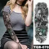 Большая рукава татуировка полуночной леопардовой красавицы Водонепроницаемая временная татуировка наклеек лунный свет Rose Full Skull Women T207734300