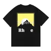 Oversize BOX PERSPECTIVE T-shirt Sommar Herr Dam Vintage Tee Färgtryck Toppar Kortärmade T-shirts