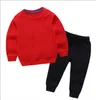 2020 bambina designer vestiti maglietta giacca pantaloni Twopiec olde Suit moda bambini maglione per bambini set di abbigliamento in cotone5783759