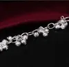 925 Sterling Silver a bunch من 4 أجهزة كمبيوتر العنب أساور سلسلة الأزياء أزياء الأزياء للنساء المجوهرات